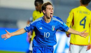 L'attaccante della Roma Tommaso Baldanzi