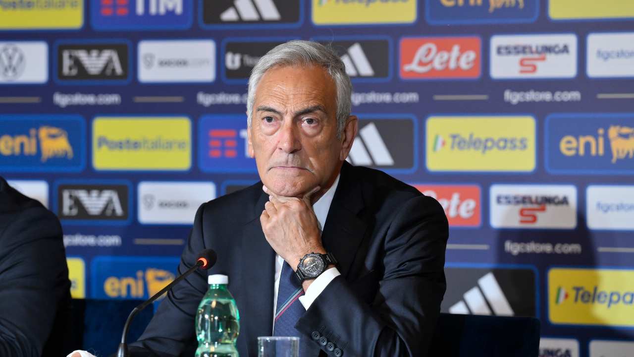 Gabriele Gravina in conferenza